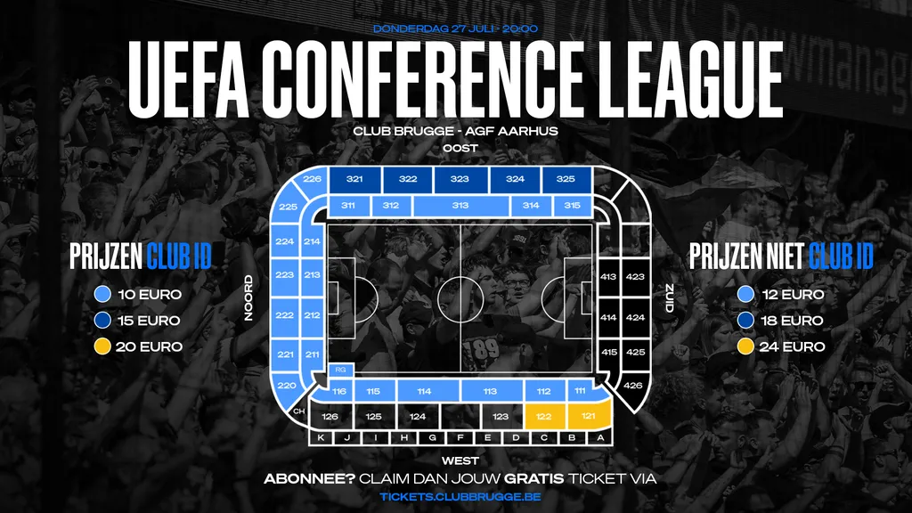 <p>Voor de wedstrijd in de UEFA Conference League blijft de Zuidtribune gesloten. Abonnees kunnen gratis een ander zitje claimen.</p>